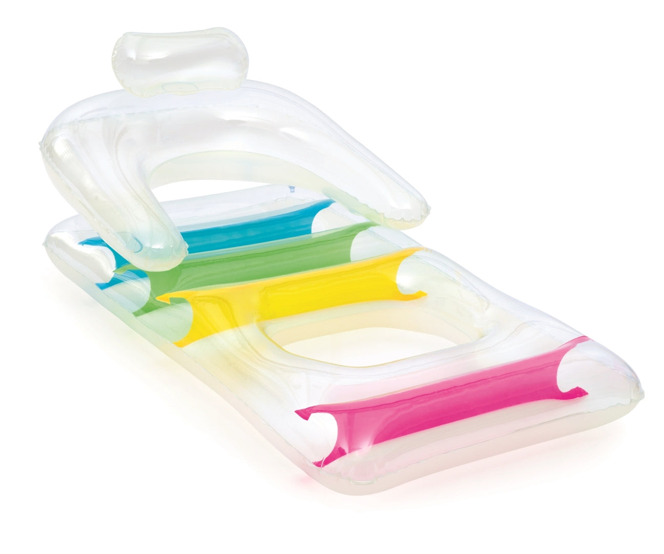 Colchão De Praia Insuflável Dobrável Com Encosto E Apoios De Braços Transparente 1,65M X Bestway