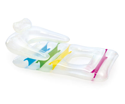 Colchão De Praia Insuflável Dobrável Com Encosto E Apoios De Braços Transparente 1,65M X Bestway