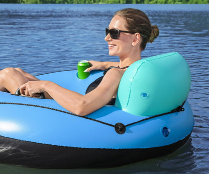 Bóia Insuflável Hydro Force Whitecap Rider Com Encosto Azul 1,19M Bestway