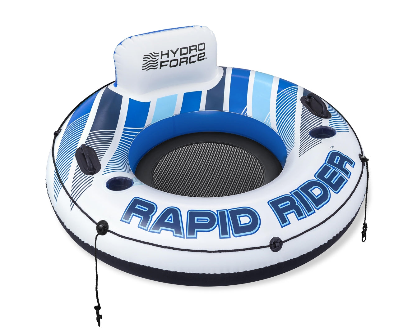 Bóia Insuflável Com Encosto Hydro Force Rapid Rider Azul 1,35M Bestway