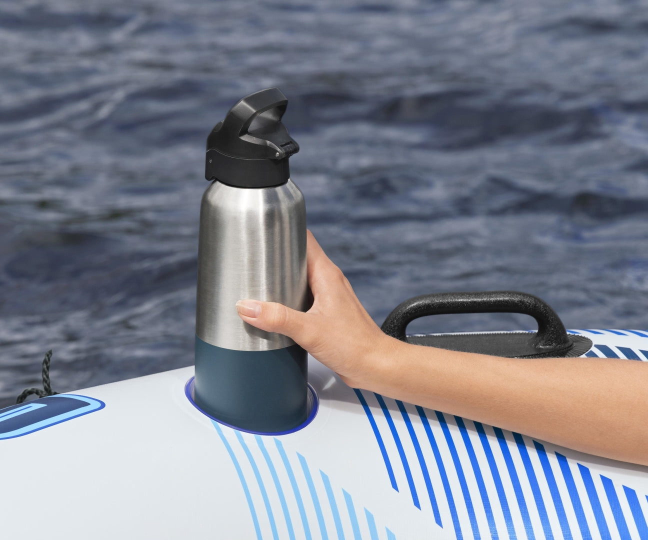Bóia Insuflável Com Encosto Hydro Force Rapid Rider Azul 1,35M Bestway