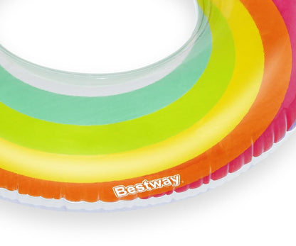 Bóia Insuflável Com Encosto Arco-Íris 1,07M Bestway
