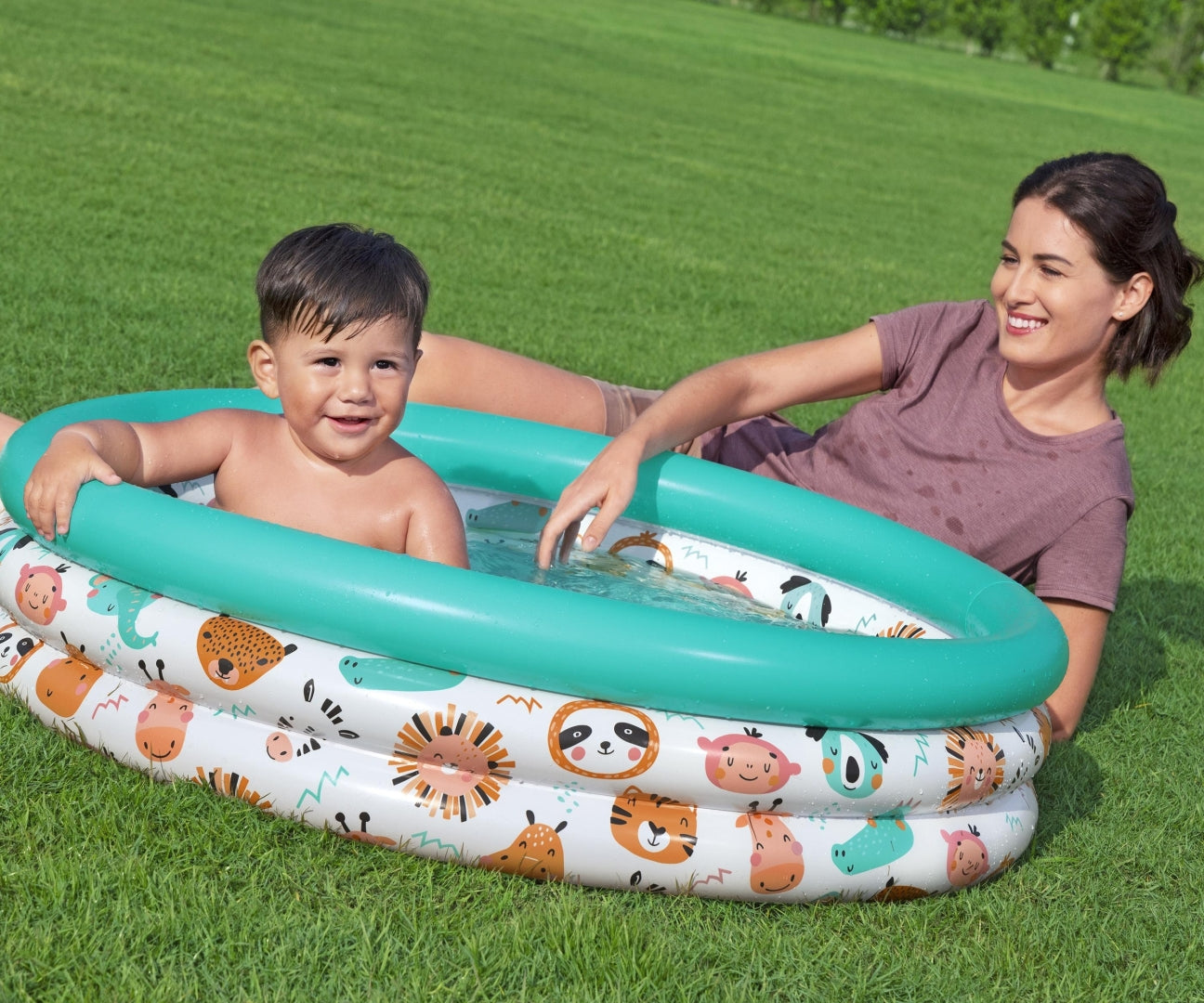 Piscina Insuflável Animais Do Safari 102Cm X 25Cm Bestway