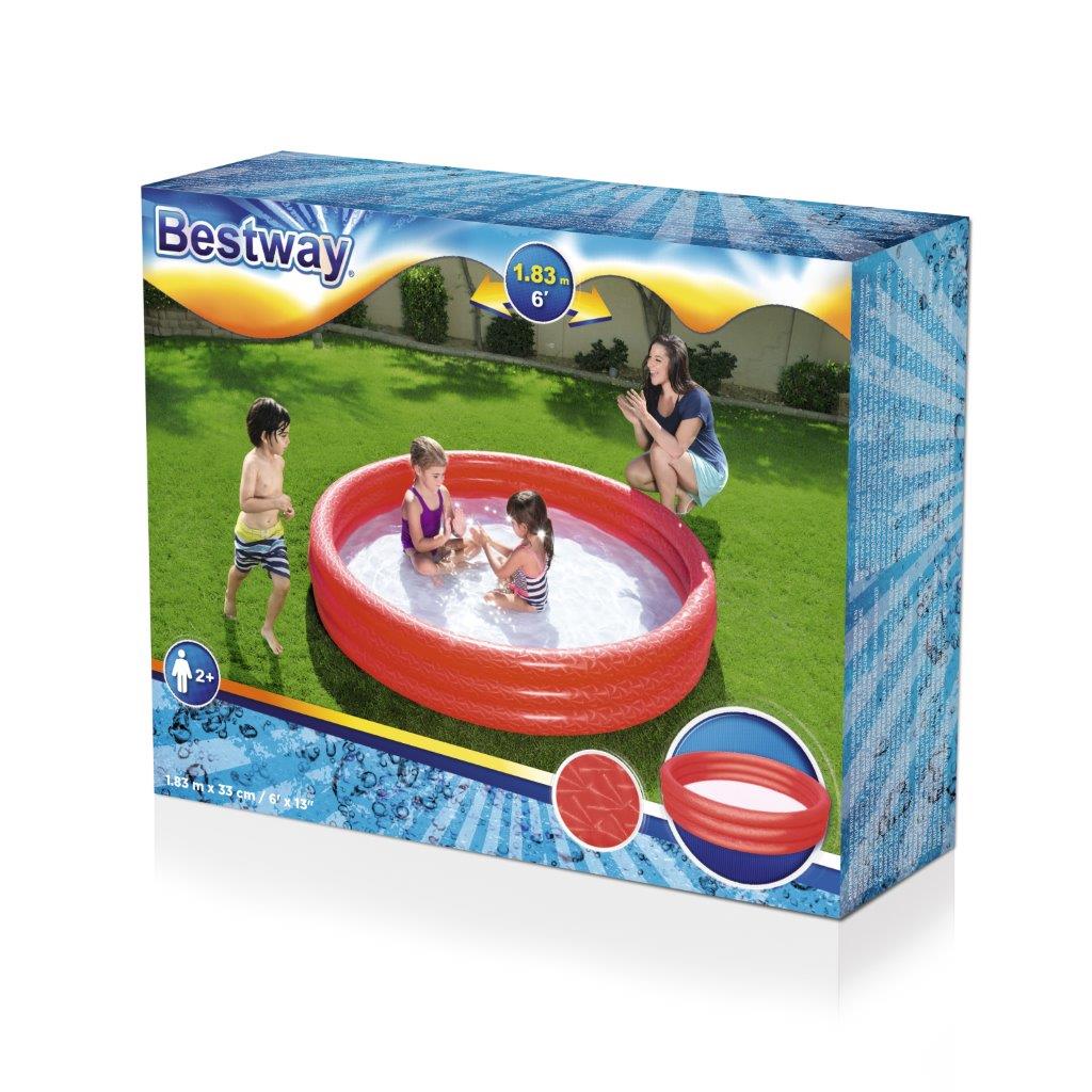 Piscina Insuflável Vermelha 1,83M X 33Cm Bestway