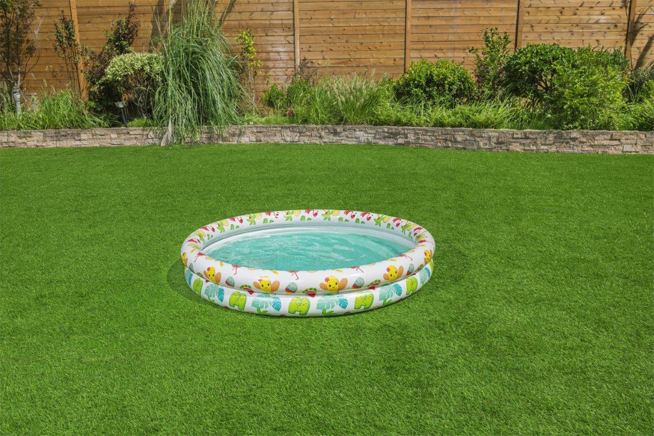 Conjunto De Piscina Insuflável 1,22M X 20Cm, Roda 46Cm, Bola 27Cm Bestway