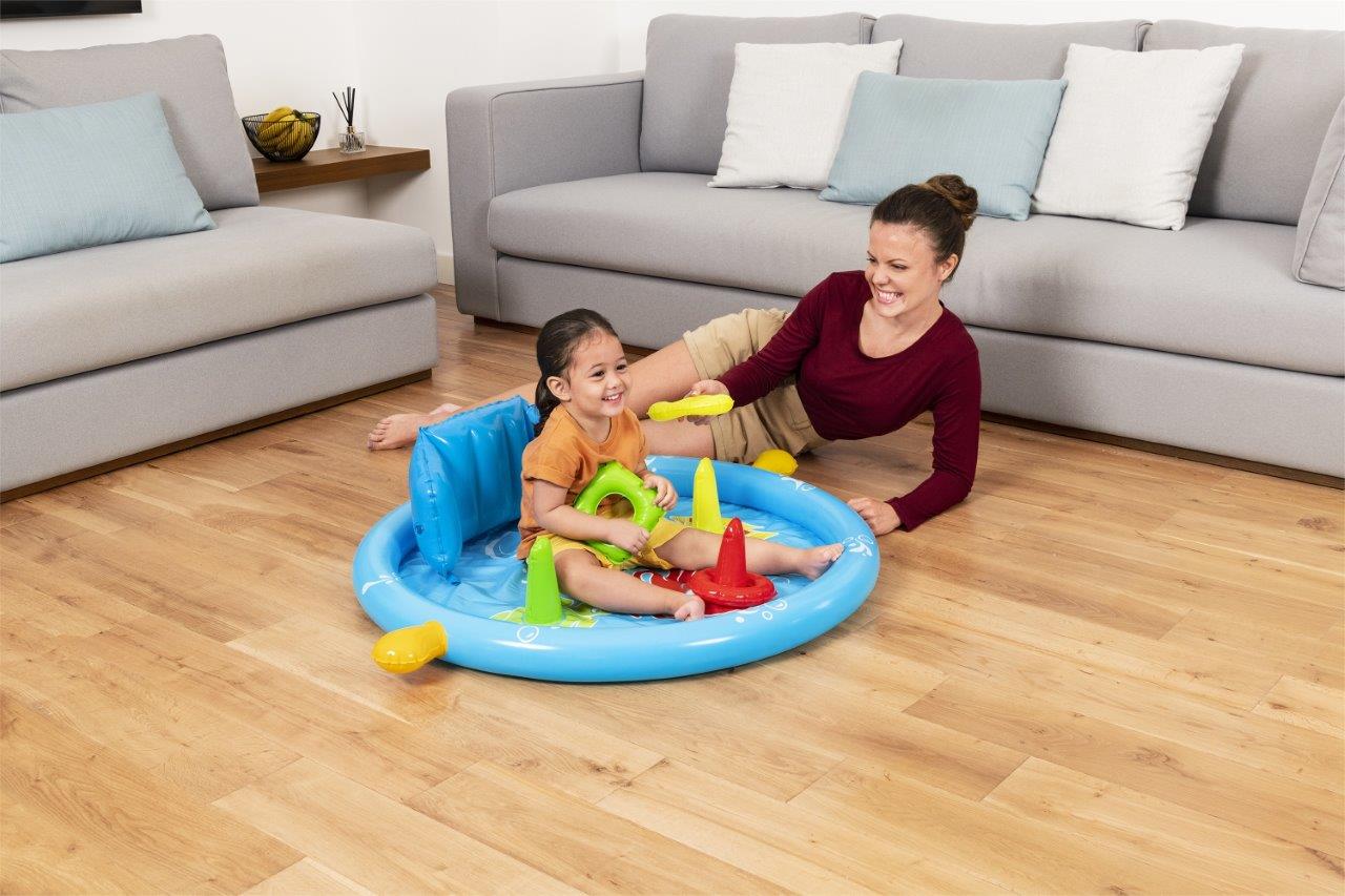 Piscina Insuflável Com Dossel, Encosto E Separador 1,15M X 89Cm X 76Cm Bestway