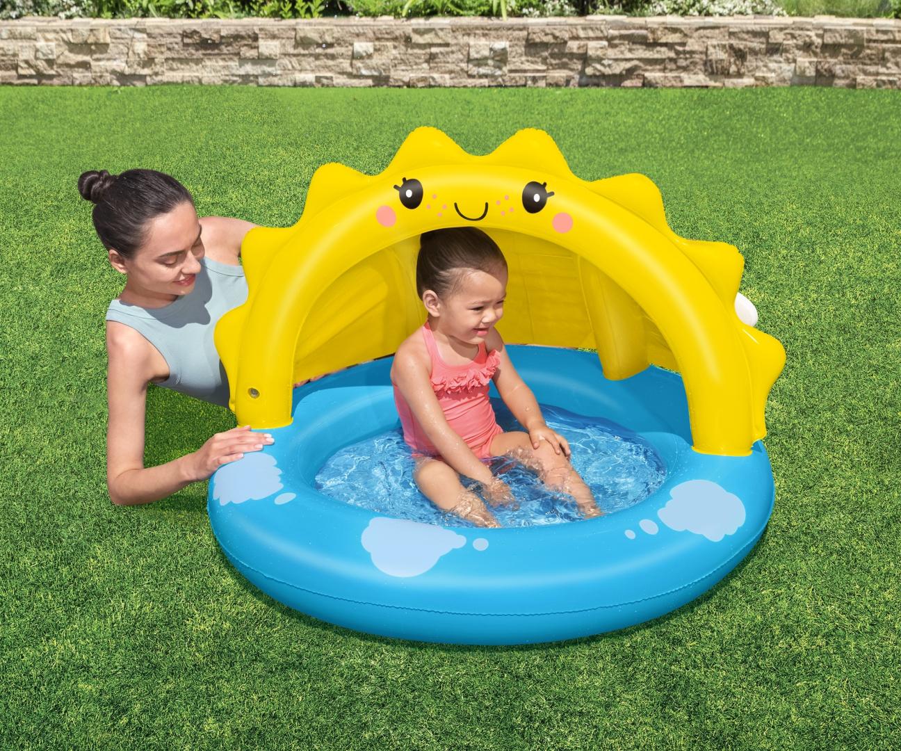 Piscina Insuflável Com Cobertura E Fundo Insuflável Sunshine 1,01M X 97Cm X 71Cm Bestway