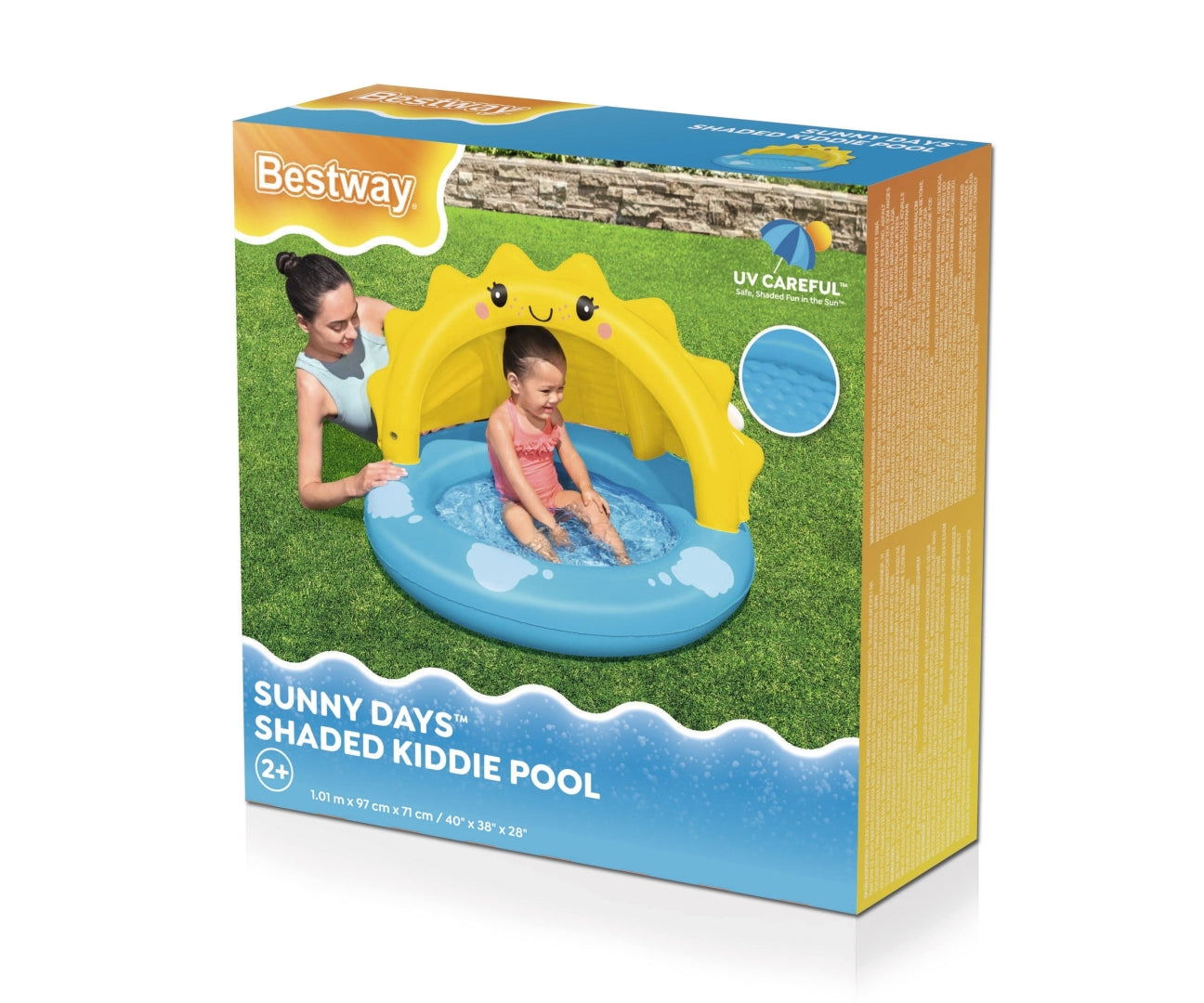 Piscina Insuflável Com Cobertura E Fundo Insuflável Sunshine 1,01M X 97Cm X 71Cm Bestway