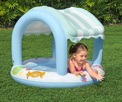 Piscina Insuflável Com Cobertura E Fundo Insuflável Candy House 1,04M X 84Cm Bestway