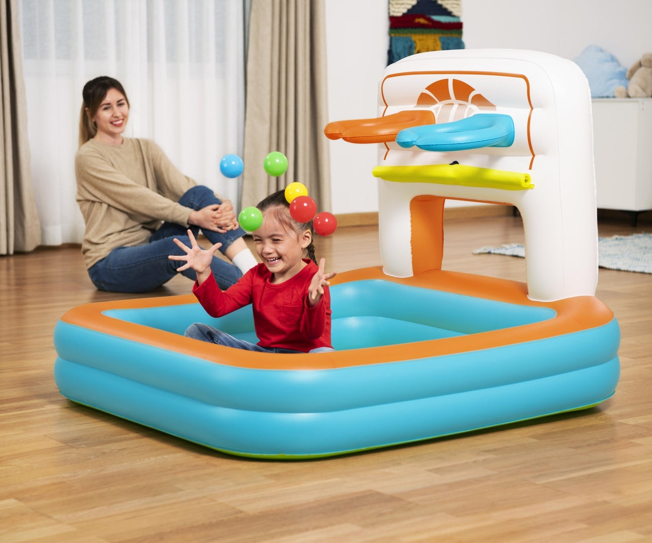 Piscina Insuflável Multifunções Com Bolas Basquetebol E Futebol 1,20M X 1 Bestway