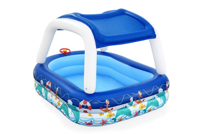 Piscina Insuflável Familiar Com Cobertura Sea Captain 2,13M X 1,55M X 1,32M Bestway