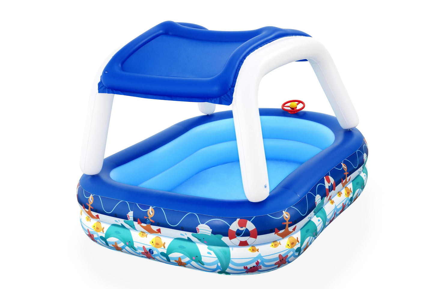 Piscina Insuflável Familiar Com Cobertura Sea Captain 2,13M X 1,55M X 1,32M Bestway
