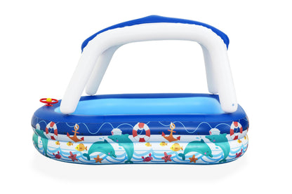 Piscina Insuflável Familiar Com Cobertura Sea Captain 2,13M X 1,55M X 1,32M Bestway