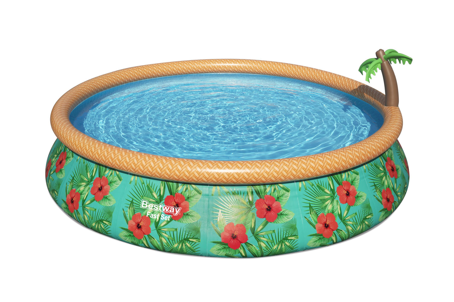 Piscina Insuflável Fast Set Com Palmeira E Bomba De Filtração 4,57M X 0,84M Bestway