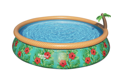 Piscina Insuflável Fast Set Com Palmeira E Bomba De Filtração 4,57M X 0,84M Bestway