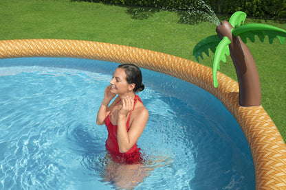Piscina Insuflável Fast Set Com Palmeira E Bomba De Filtração 4,57M X 0,84M Bestway