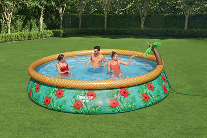 Piscina Insuflável Fast Set Com Palmeira E Bomba De Filtração 4,57M X 0,84M Bestway