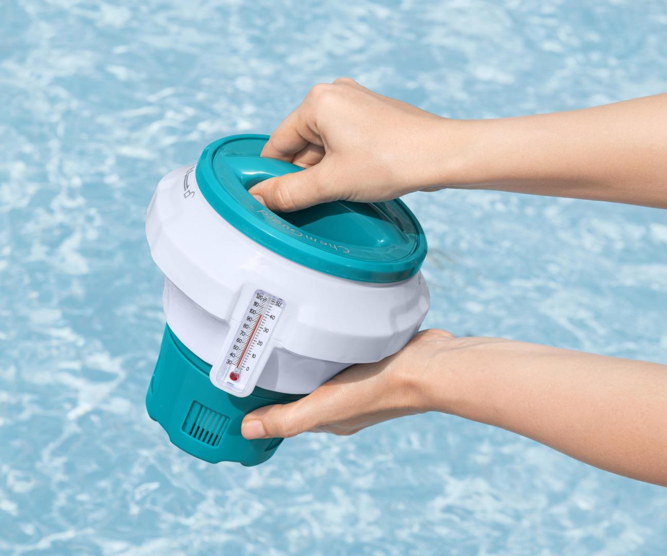 Distribuidor Flutuante De Produtos Químicos Para Piscinas Com Termómetro Chemguard Bestway