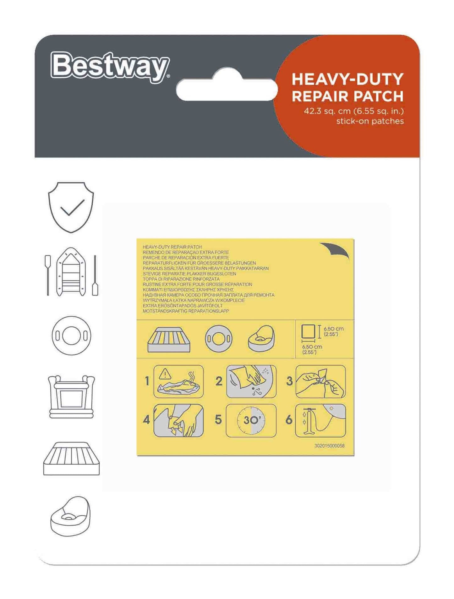 Kit De Reparação Remendos De Reparação 6,5Cm X 6,5Cm 10Pcs Bestway