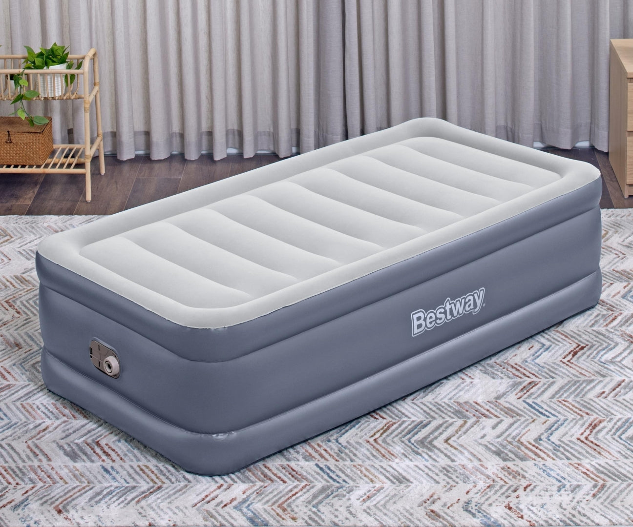 Colchão Insuflável De Viagem Com Bomba De Ar Incorporada Tritech Twin 1,91M X 0,97M X Bestway