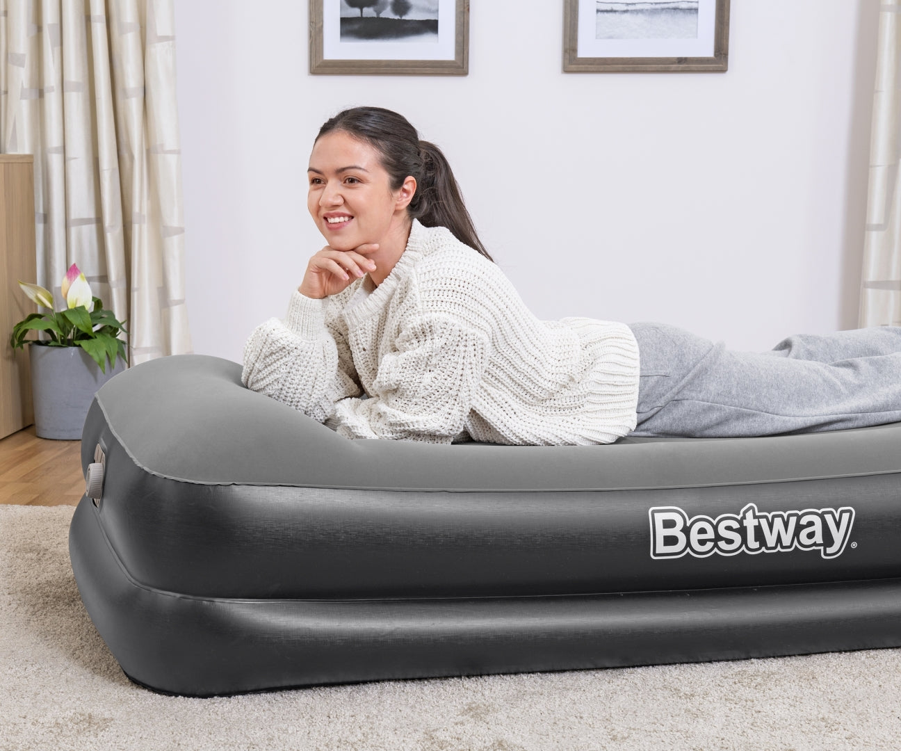 Colchão Insuflável De Viagem Com Bomba De Ar Incorporada Tritech Twin 1,91M X 0,97M X 22Cm Bestway