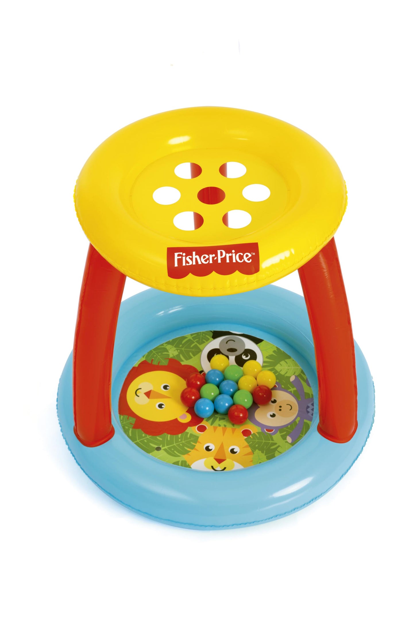 Piscina Insuflável Fisher Price Animal Friends Com Cobertura E Bolas Bestway