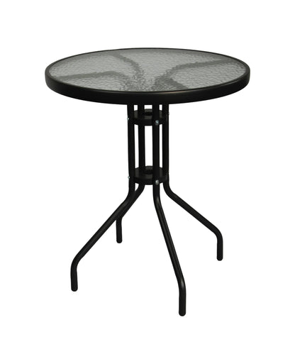 Mesa bistro redonda 60 cm preto vidro temperado