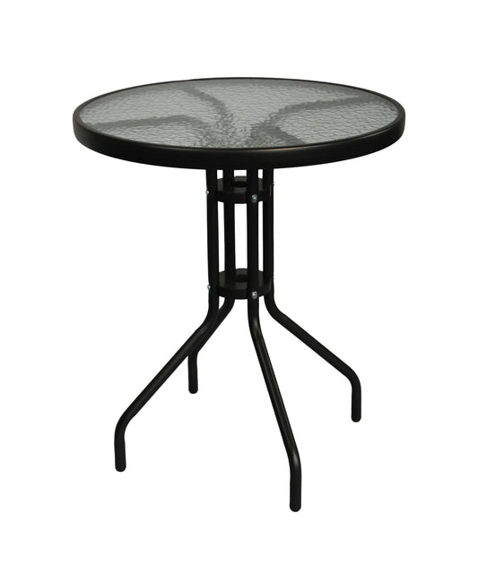 Mesa bistro redonda 60 cm preto vidro temperado