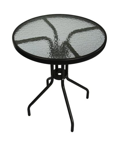 Mesa bistro redonda 60 cm preto vidro temperado