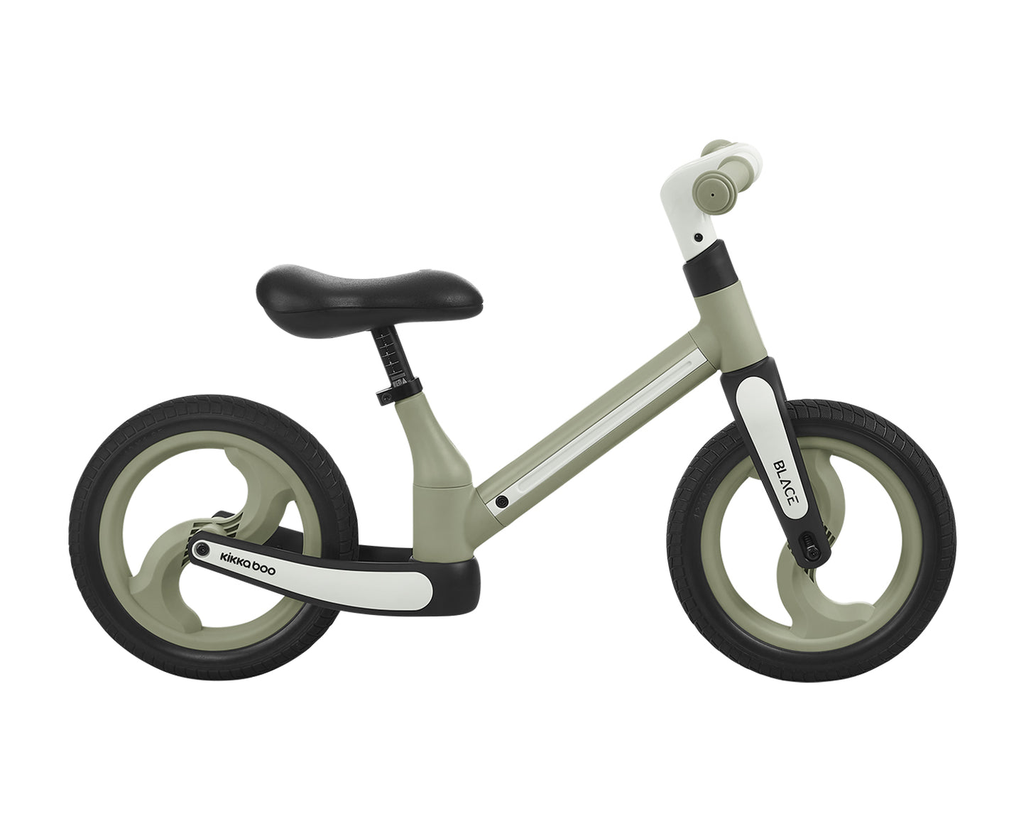 Bicicleta de equilíbrio verde militar preta