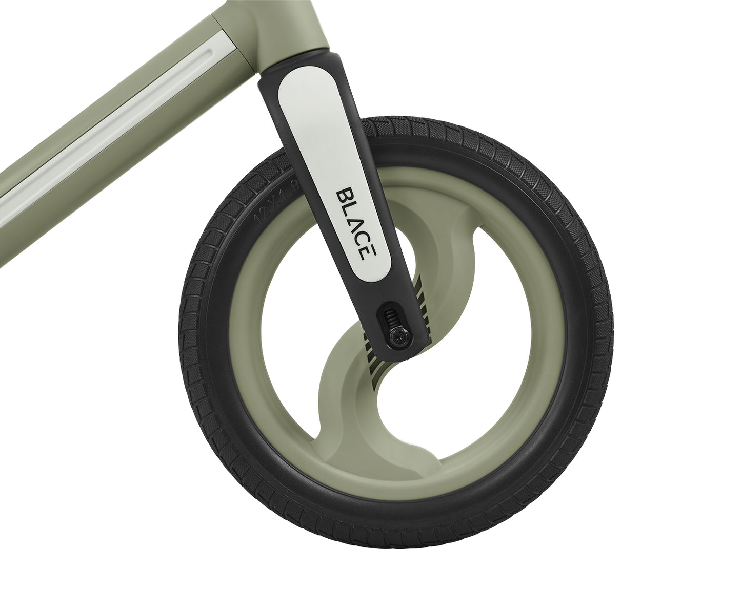 Bicicleta de equilíbrio verde militar preta