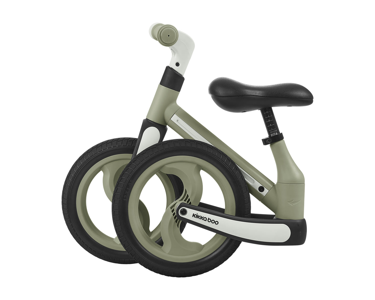 Bicicleta de equilíbrio verde militar preta