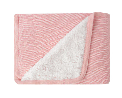 Cobertor de malha de algodão sherpa rosa Dream Big