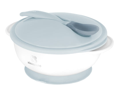 Taça com ventosa e colher termossensível Azul