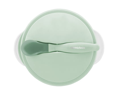 Taça com ventosa e colher termossensível Mint