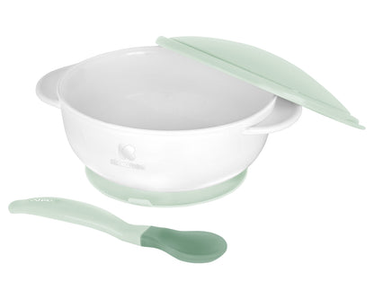 Taça com ventosa e colher termossensível Mint