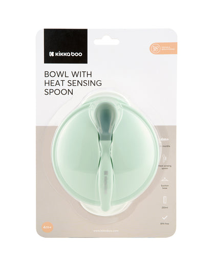 Taça com ventosa e colher termossensível Mint