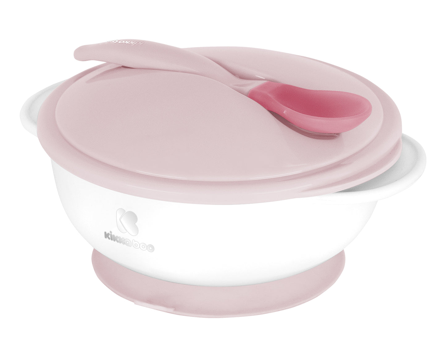 Taça rosa com ventosa e colher termossensível