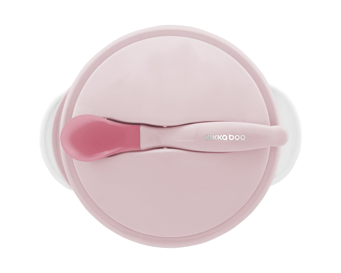 Taça rosa com ventosa e colher termossensível