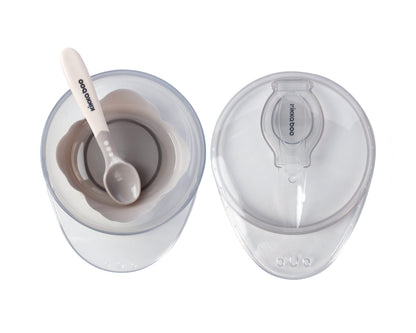 Taça bege com ventosa e colher