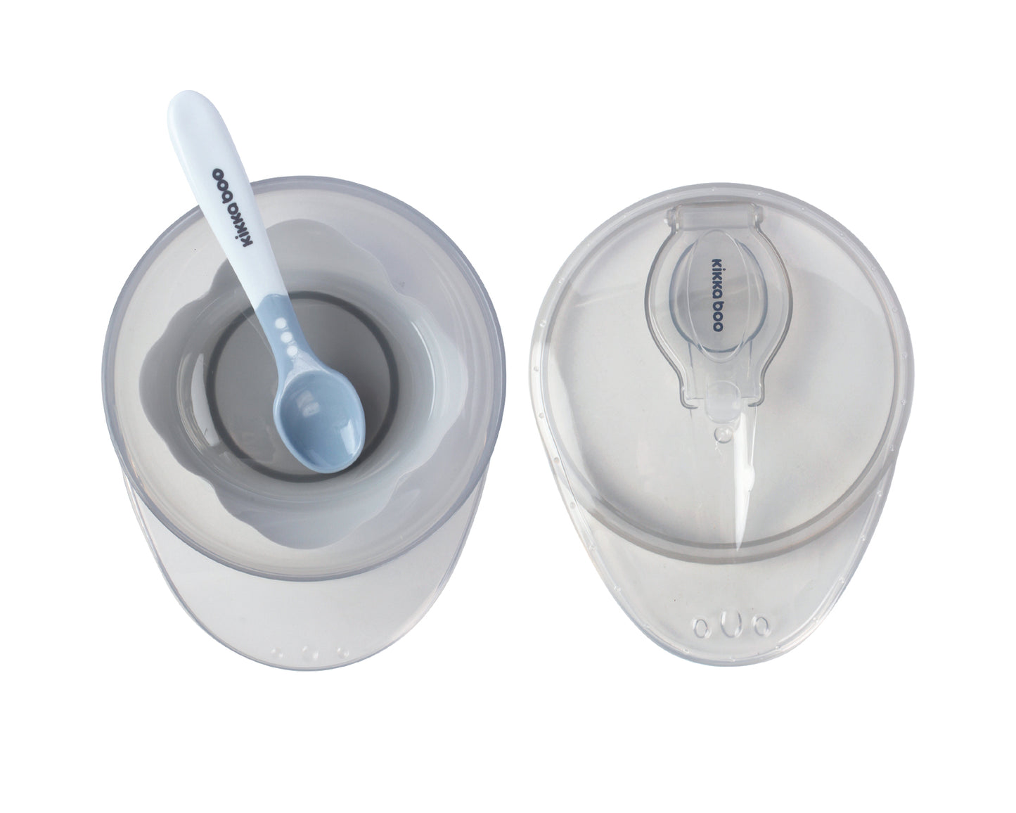 Taça com ventosa e colher Azul