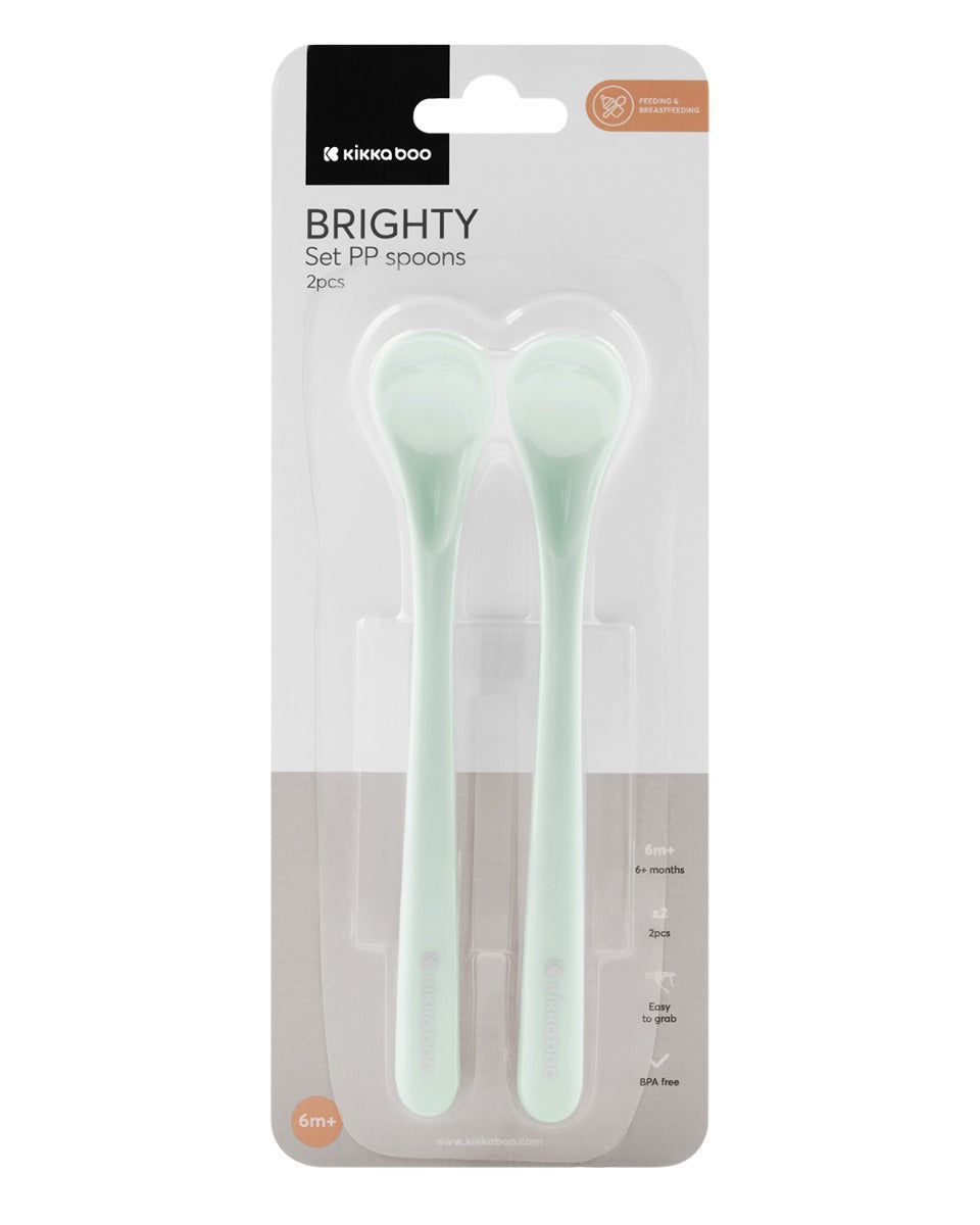 Conjunto de colheres PP 2 peças Brighty Mint Kikkaboo