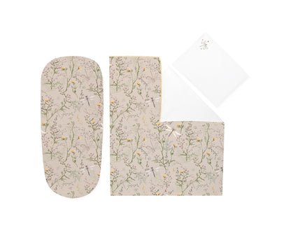 Conjunto de cama para berço Secret Garden Bege de 6 peças