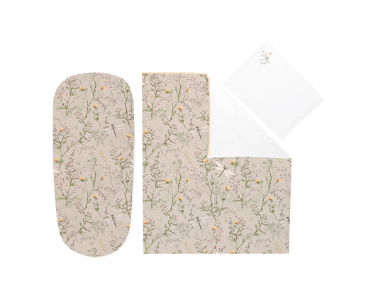 Conjunto de cama para berço Secret Garden Bege de 6 peças