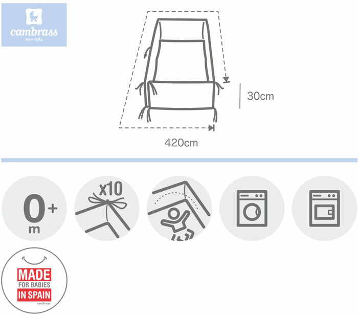 Cambrass - Protetor cama de grades, CELESTE