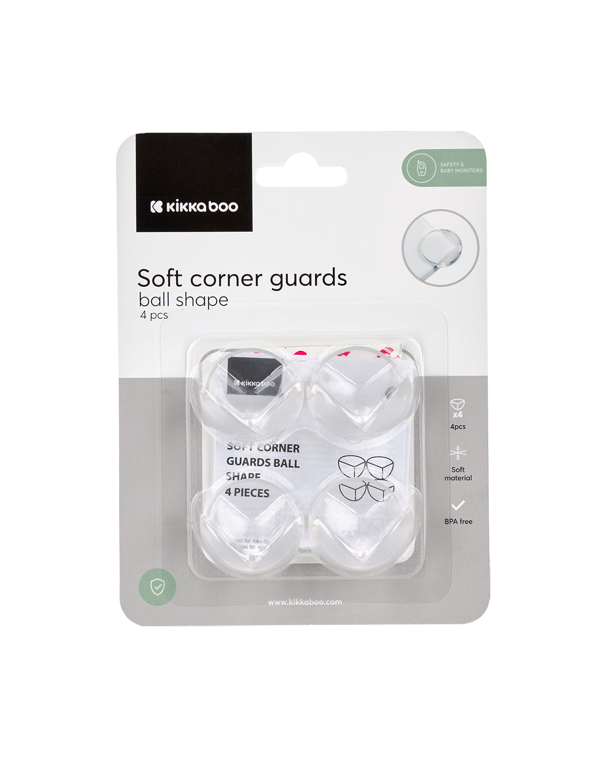 Protetores de cantos redondos pequenos, 4 peças.