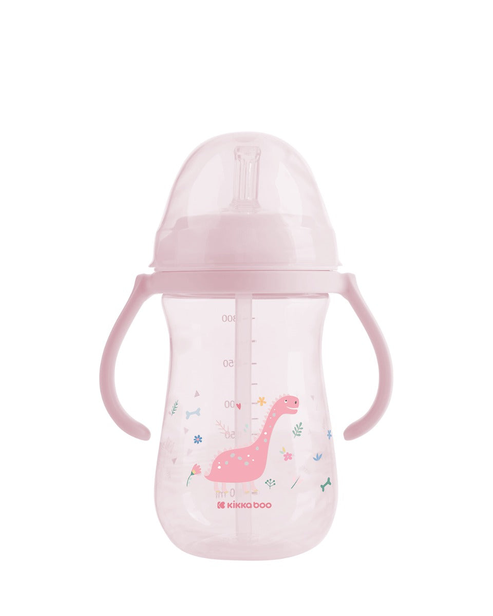 Copo PP com palhinha em silicone 300ml Dino World Mint Kikkaboo