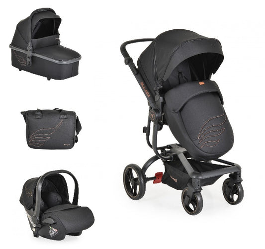 Carrinho de bebé Cangaroo 3 em 1 Ellada Black
