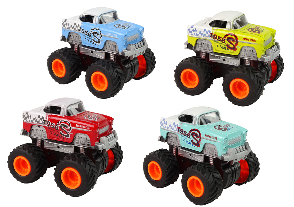 Veículo 4x4 clássico rodas grandes 4 cores (1 unidade, sortido)