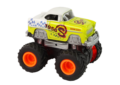 Veículo 4x4 clássico rodas grandes 4 cores (1 unidade, sortido)